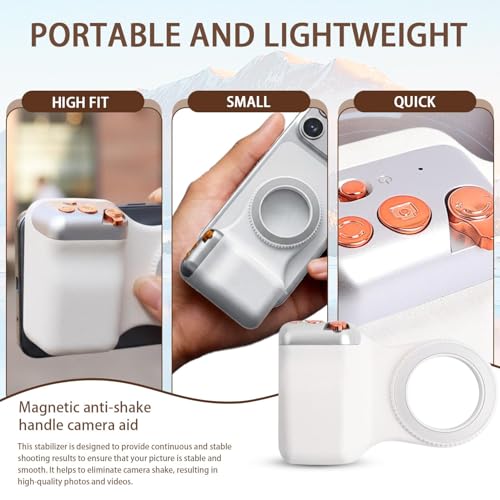 Magnetic Phone Grip with Remote Control Portable Shooting Handle for iPhone Universal Selfie Anti Shake Assistant,12.5 * 8CM