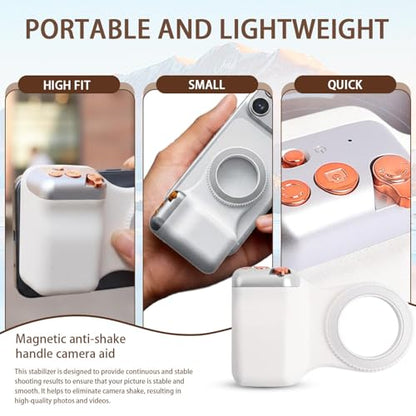 Magnetic Phone Grip with Remote Control Portable Shooting Handle for iPhone Universal Selfie Anti Shake Assistant,12.5 * 8CM