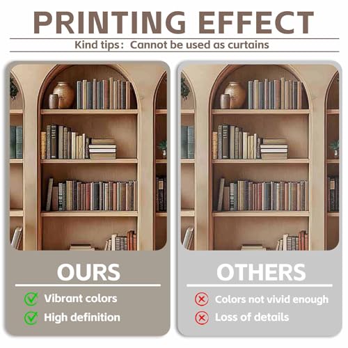 8x6ft Fabric Arched Bookshelf Backdrop School Library Books Modern Office Plants Video Conference Photography Background Indoor Decorations Photo Banner Props - size: 8'x6'
