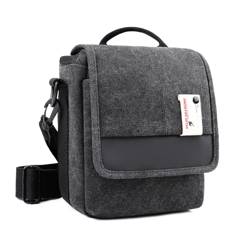 Besnfoto Mirrorless Camera Shoulder Bag Small Messenger Case Waist Bag Compatible for Canon (BlackH, Small) - color: BlackH, size: Small