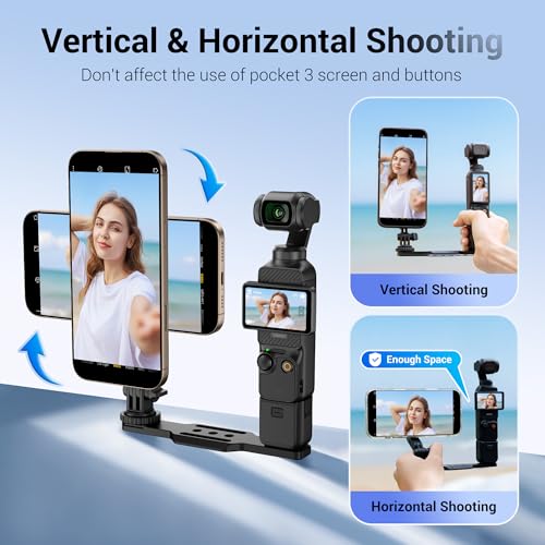 JJC Pocket 4 Magnetic Phone Mount with 1/4" 20 Screw & Thread, Phone Holder for Insta360 X5 X4 X3 / Pocket 4/3 / Xtra Muse Accessories, Compatible with Arca-Swiss Standard, Tripod & Expansion Mount - color: Black -Magnetic Version