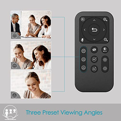 Angetube 4K AI Webcam for PC, AI-Trackig Computer Web Camera for Desktop | AI-Trackig, HDR, USB 3.0, Remote Control, 10X Digital Zoom, AI Noise-Cancelling Mics, USB Web Cam for Mac Laptop