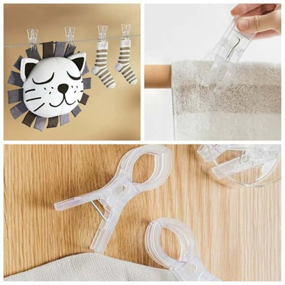 20 Pack Large Balloon Arch Clips，Reusable Plastic Clear Spring Clamps for Backdrop Birthday Wedding Decoration Woodworking Photography Studios，Heavy Duty Ballon Clips（3.5"）
