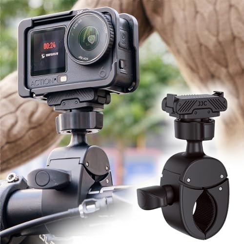 JJC Action 6 Magnetic Bike Pole Mount for DJI Osmo Action 6 & Nano Accessories, with Ball Head, Handlebar Bike Pole Mount Motorcycle Clamp Mount, Lightweight ABS Crab Clamp for Round Pipe Tube Desk - color: Black -for Action 6 / Nano