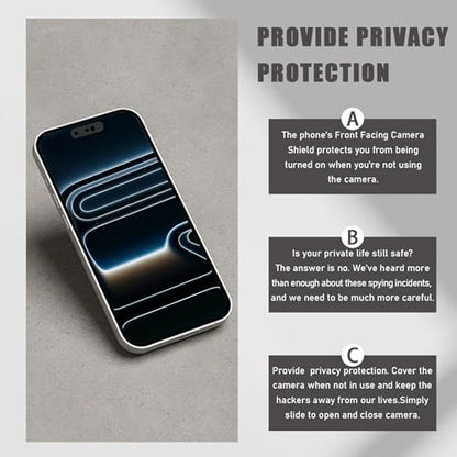 Front Camera Cover Compatible for iPhone 17 Pro Max/ 17 Pro/17 Air/17,Webcam Cover Protect Privacy and Security,Not Affect Face ID,Strong Adhesive-Black-Updated Version - color: Black