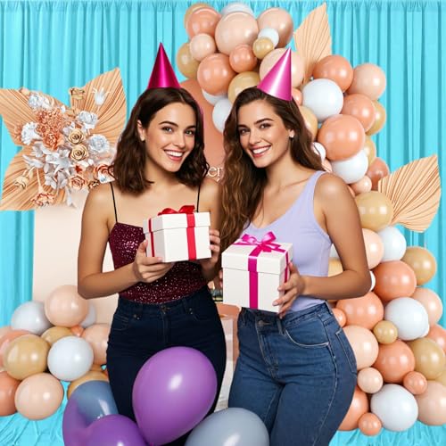 10ft x 7ft Sky Blue Backdrop Curtains for Parties, Fabric Satin Background Curtain with Rod Pockets for Weddings, Birthday, Baby Shower, Photography, Graduation Party Backdrop Drapes, 2 Panels - color: Sky Blue