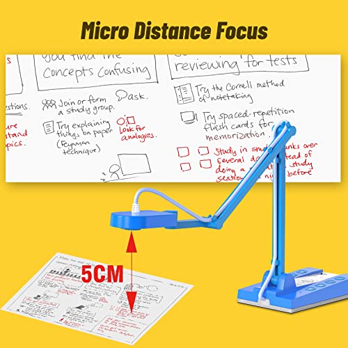 Mirabox 4K Ultra HD Document Camera for Teachers - 10MP 3-in-1 USB Document Camera Work with Mac OS,Windows,Chromebook for Live Demo,Web Conferencing,Distance Learning,Remote Teaching,Object Viewing - size: HSV223-1000