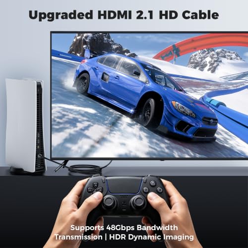 8K HDMI Cable 10ft, High Speed 2.1 Cables 8K@60Hz 4K@120hz, High Speed Gold Plated Connectors hdmi Cord, Compatible with PlayStation Arc PS3 PS4 PC HDTV - size: 10FT