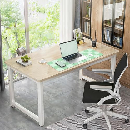 AFIING Sage Green Checkered Desk Mat 31.5" x 12", Waterproof Desk Pad | Non-Slip Rubber Base, Easy Clean Surface, Desk Protection, Office & Home - color: Whitegreen