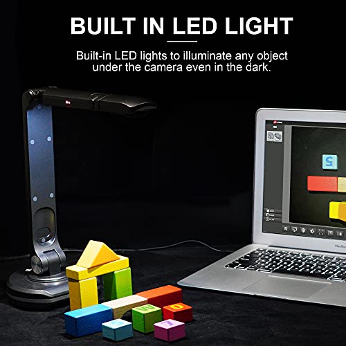 JOYUSING V500S 8MP Document Camera for Teachers, USB Visualiser for A3 Size, LED Light, AutoFocus, OCR for Windows, Classroom Presentation, Remote Teaching, Web Conferencing, Mac, Windows
