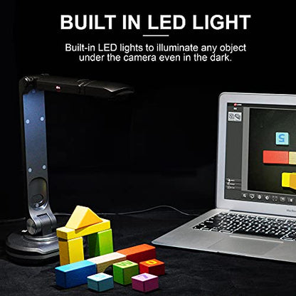 JOYUSING V500S 8MP Document Camera for Teachers, USB Visualiser for A3 Size, LED Light, AutoFocus, OCR for Windows, Classroom Presentation, Remote Teaching, Web Conferencing, Mac, Windows