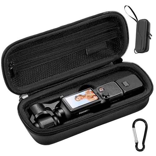 Osmo Pocket 4 Carrying Case for DJI OSMO Pocket 4 3 Accessories For Xtra Muse Portable PU Storage Small Protector Hard Bag Protective With Carabiner & Wrist Strap