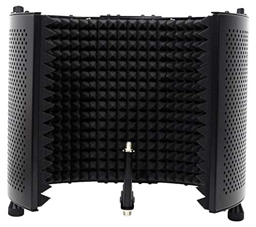 Rockville Recording Studio Bundle: ROCKSHIELD 3 Large Mic Isolation Shield, Sound Dampening Foam, RVES05 Heavy Duty Tripod Speaker Stand, 2-items