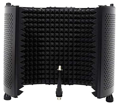 Rockville Recording Studio Bundle: ROCKSHIELD 3 Large Mic Isolation Shield, Sound Dampening Foam, RVES05 Heavy Duty Tripod Speaker Stand, 2-items