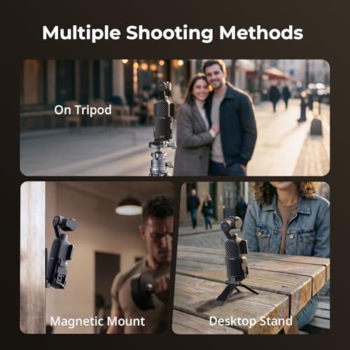 SmallRig Magnetic Mount Desktop Stand for DJI Osmo Pocket 4P / 4/3, Adjustable Backplate Aluminum Expansion Adapter, with 1/4"-20 Locating Holes, Cold Shoe Mount, Plate for Arca-Swiss Tripod - 6003