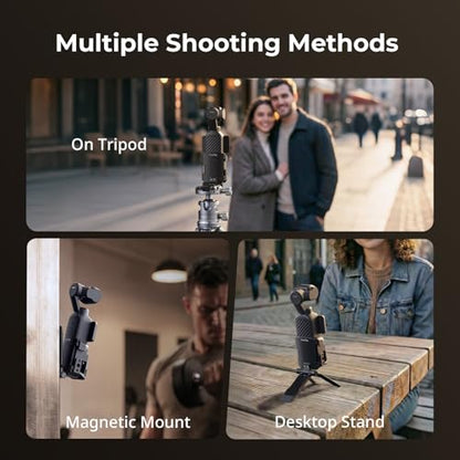 SmallRig Magnetic Mount Desktop Stand for DJI Osmo Pocket 4P / 4/3, Adjustable Backplate Aluminum Expansion Adapter, with 1/4"-20 Locating Holes, Cold Shoe Mount, Plate for Arca-Swiss Tripod - 6003