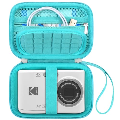 Canboc Carrying Case for KODAK PIXPRO FZ55/ FZ45/ FZ43/ FZ53 16MP Digital Camera, Video Vlogging Camera Bag, Zipper Mesh Pocket fit Cable, Green (Case Only) - color: Regular-Green