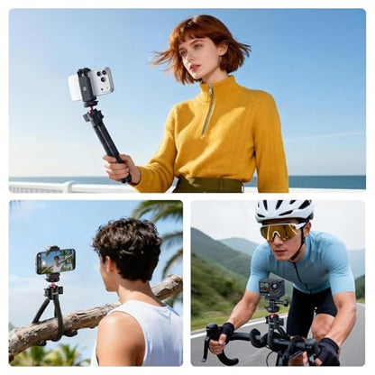 ULANZI MT-91 Flexible Octopus Tripod for Phone, GoPro&Camera, 3‑in‑1 Mini Tripod w Bluetooth Remote, CKA Quick Release w 1/4 Screw, GoPro Adapter, Phone Holder for Vlogging, Selfies, Video Recording