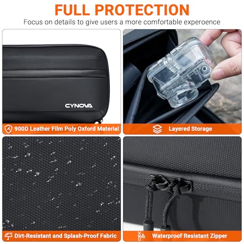 CYNOVA Carrying Bag for DJI Osmo Action 4/5 Pro, PU Storage Protective Bag for DJI Osmo Action 4/5 Pro Adventure Combo Accessories, Protective PU Storage Accessories