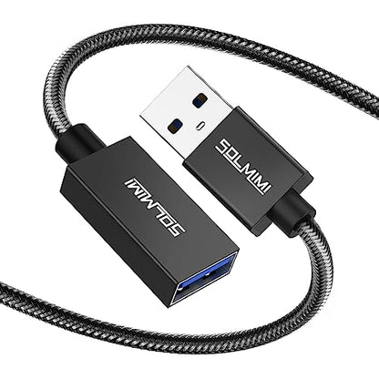 USB Extension Cable, A Male to A Female Cord, USB 3.0 Extender Compatible for PS4, PC, Laptop, TV, Headphone, Hard Drive, Keyboard, Mouse, Printer, Webcam (4FT/1.2M, Black) - size: 4 feet
