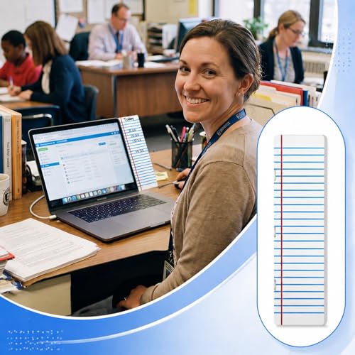 Marspark Back to School Magnetic Monitor Memo Board 11.42 x 3.54 Inches Plastic Notebook with Magnets Adhesive Strips Clear Screen Message Holder for Computer Monitors Office Classroom Supplies