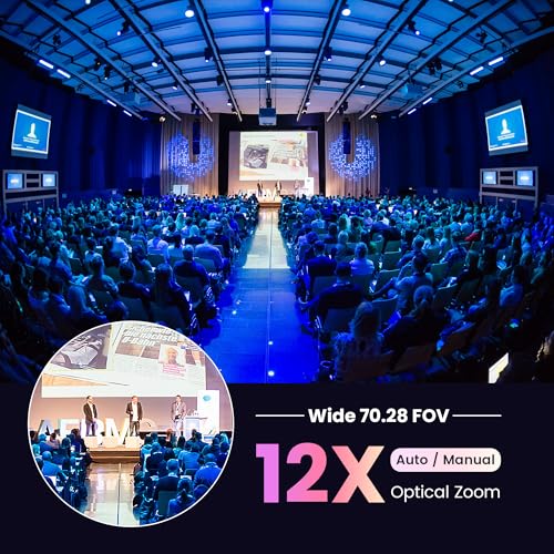 All-in-One PTZ 4K 12X Optical Zoom Video Conference Room Camera System with Bluetooth Speakerphone 2 Expansion Mics HDMI 78° Wide View Angle Lens Works with Zoom Webex for Large Meeting Room - style: 4K; 12X Zoom/HDMI; 2 EX MICS; All-in-one; After-sales e