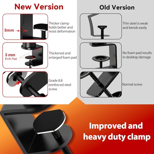 Studio Monitor Stands Tilt Clamp-on Desktop Speaker Stand 10.4"-15.4" Height Adjustable 12° Tilt Home Audio, Set of 2 - size: 12°Tilt Setting