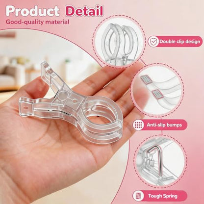 20 Pack Balloon Arch Clips, 3.5 Inch Heavy Duty Transparent Spring Clamps for Balloon Arch Kit, Clear Plastic Clips for Birthday Party Wedding Backdrop Decor, Photography Studio and Crafts (Clear)