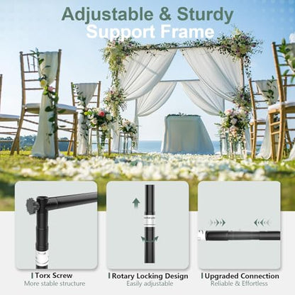 EMART Pipe and Drape Backdrop Stand Kit 10x10ft, Heavy Duty Back Drop Adjustable Stand with X-Shaped Base, Metal Background Frame for Parties Wedding Birthday Decoration Photography Photo Booth Video - size: 10×10FT
