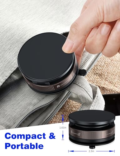 ACAGET 360° Adjustable Vacuum Suction Magnetic Phone Holder for MagSafe Car Mount, Suction Cup Makeup Mirror Tripod Phone Bracket Mount for Vlog Video Recording, Zinc Alloy Vacuum Magnetic Car Holder