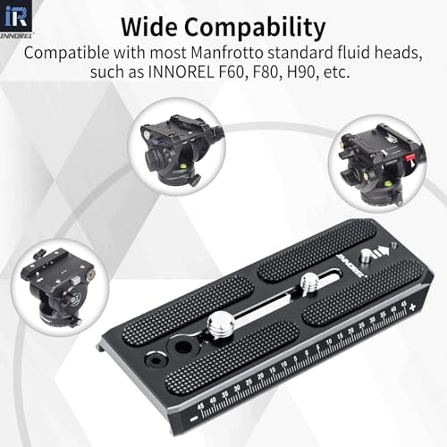 Universal Replacement Quick Release Plate 120mm Long 50mm Width INNOREL QV120 Mount with 1/4" and 3/8" Screws for Manfrotto 501PL Series Video Fluid Head,Innorel f60,DSLR Cameras,Camcorders - size: Pack of 1