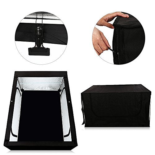 Light Box Photography LED Photo Studio Large Lightbox Professional 47x39x78 inch Dimmable Video Continuous Lighting Cube Shooting Tent Kit for Product Photography with Blue/White/Black PVC Backgrounds - size: 47x39x78 INCH