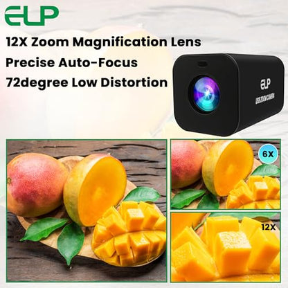 ELP 12X Zoom 4K 30fps USB Camera 1080P 60fps HDMI USB Webcam Autofocus Manual Focus PC Web Cam H.265 H.264 High Speed Web_Camera for Church Streaming Video Conference - style: 12X Zoom
