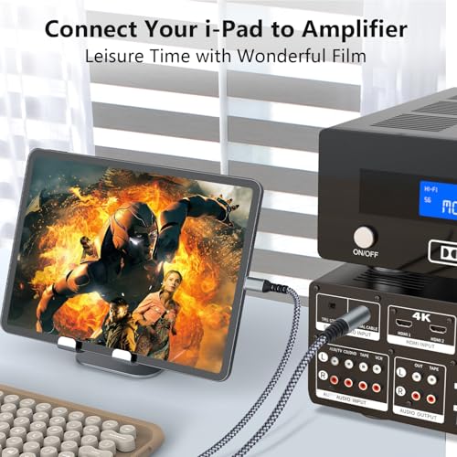 [MFi Certified] Lightning to 1/4 inch Audio TRS Stereo Cable, 4FT Lightning to 6.35mm inch Adapter, Compatible with i-Pad, i-Phone 14/13/12/Pro, for Amplifier,Speaker,Mixer[NOT for Recording]