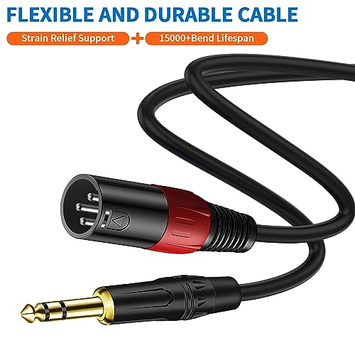 LanSenSu XLR to 1/4 TRS Stereo Adapter,XLR Male to 1/4 Inch (6.35mm) Stereo Balanced Microphone Stereo Audio Converter AdapterCable 2Pack(6.35mm to XLR Male-10ft) - size: 6.35mm to XLR Male-10ft