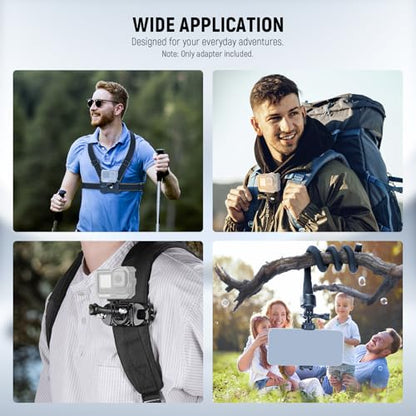 NEEWER Action Camera Tripod Mount Adapter with 1/4"-20 Screw Aluminum Alloy Accessories Compatible with Insta360 X5 X4 X3 GoPro Hero 13 12 DJI Osmo Action 5 Pro 4 3 AKASO APEMAN, GP-81 - style: GP-81
