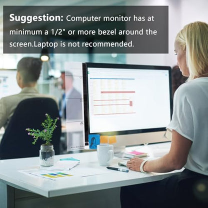 2Pcs Computer Monitor Memo Board with Box Packaging, Home Office Essentials Office Desk Accessories, Multifunction Message Board Note Holder Phone Holder