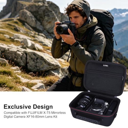 L LTGEM Case Compatible with Fujifilm X-T30 III/X-E5/X-M5/X-T5/X-T50/X-S20 Mirrorless Digital Camera, Lens and Accessories, Hard Travel Carrying Camera Case for Fujifilm X-T30 III