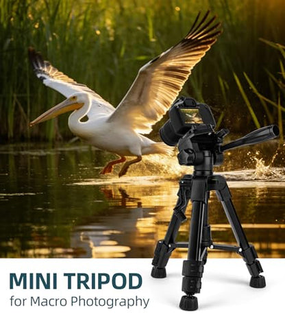 25'' Mini Tripod for Camera, Small Tabletop Travel Camera Stand, Compact Portable Desk Lightweight Tripods for DLSR Cell Phone Vlog Video Recording - size: 25in(Alu)