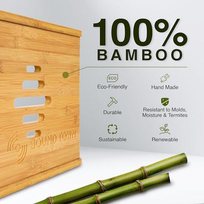 Sound Town DIY 2 x 12U Slanted Studio Rack with Solid Carbonized Bamboo, Casters, for Recording Room, Home Studio (STBR-D12T) - size: 2 x 12U, Carbonized Bamboo