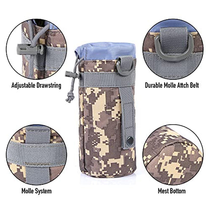 3 Pack Molle Pouch Combo Water Bottle Pouch Holder Tactical Molle Pouches Compact Utility Waist Bag Pack - color: Combo A:ACU