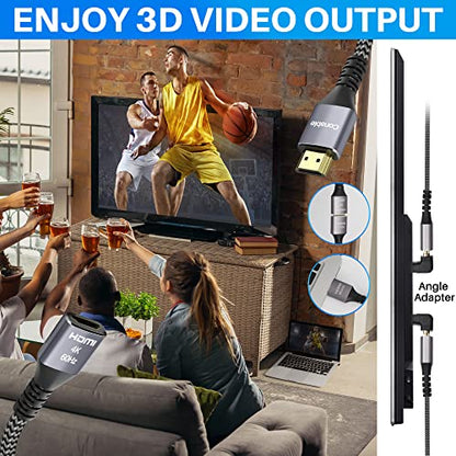 4K HDMI Extension Cable (2 Pack 10FT+ 10FT), HDMI 2.0 Braided Extender Male to Female Cord, Pure Copper 3D 4K@60Hz 2160p 1080p HDR HDCP 2.2 ARC (with Ties, U Nails, 2 HDMI Adapters)-10 Feet-2 Pack - size: 10 Feet (2 Pack)