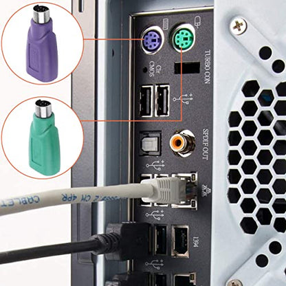 PS/2 to USB A Adapter Male to Female Keyboard Adapter PS-2 Jack to USB A Plug for Mouse and Keyboard, Replacement PS/2 Keyboards Adapters, 4 PCS - color: USB F to PS/2 M