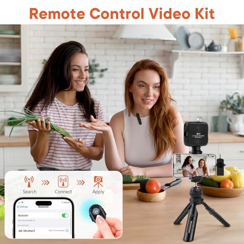 Vlogging Kit for iPhone, Android with Tripod, Soft Light, YouTube Starter kit Content Creator Equipment with Wireless Lavalier Microphone for Live Stream, Vlogging, YouTube, TikTok