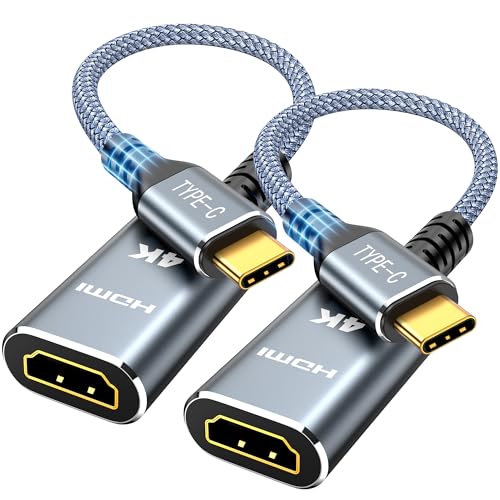 Highwings 4K USB C to HDMI Cable Adapter 2PACK, High Speed USB Type C to HDMI Adaptor, [Thunderbolt 3/4 Compatible] with iPhone 15 Pro/Max, MacBook Pro/Air, iPad Pro, iMac, XPS, Galaxy S8-S23 - color: Grey, style: 4K@60Hz-2 Pack