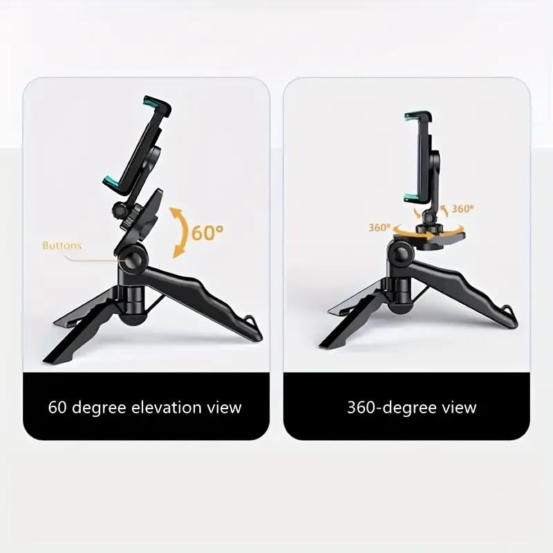 Tripod Mini Flexible Phone Tripod Stand Vlog Selfie Stick with PhoneHolder, Mini Foldable Fandheld Phone Stand Compatible with iPhone Samsung Google,Black - color: Black, size: Tripod Stand