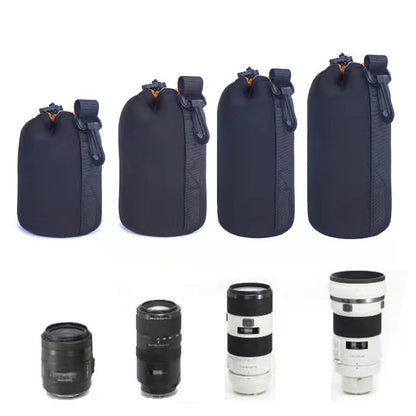 4 Pack Camera Lens Pouch Set (Small, Medium, Large, X-Large), Thick Protective Neoprene Bags with Drawstring Design, Soft Plush Interior for Canon, for Nikon, for Sony DSLR Lenses (4 Sizes) - size: Full Set (S+M+L+XL)