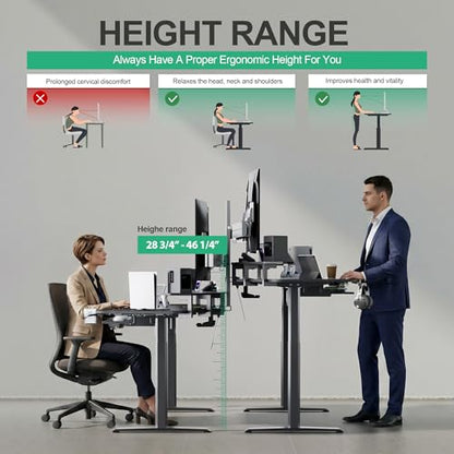 JWX Dual Motor Standing Gaming Desk with Aluminum Alloy Led Lights, 72'' Wing Shaped Large Gaming Studio Music Desk with Slot Design Shelves, for Streamer, Social Media Influencer & Music Recording - size: Wing Shaped-Black