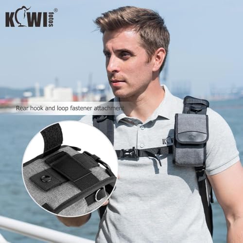 KIWIFOTOS Compact Camera Case Travel Pouch for Lumix ZS99 Sony RX100 VI ZV-1 II ZV-1F Ricoh GR IV III Canon SX740 G7XIII GR IIIx TG-6 TG-5 Kodak H35N FZ45 FZ55 Camera Bag - color: Digital Camera Case Gray