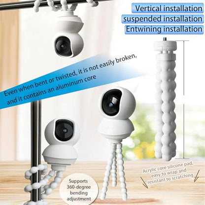 Flexible Octopus Camera Tripod Stand with HelloBaby HB6550/ HB6560/ HB65/ HB40/ HB6339/ HB66, ANMEATE SM935E Monitor,with Base for TP-Link Tapo C200 C210 C220,No Drilling Universal Holder